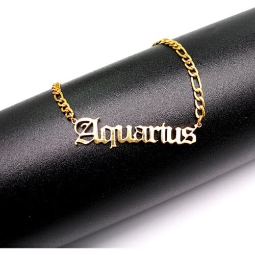 2020 New Personalized Figaro Chain Name Necklace Gold Custom Nameplate Pendant Old English Name Necklaces For Women Men Gifts