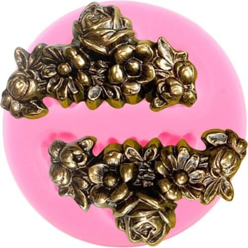 3D Flower Cupcake Topper Fondant Mold Cake Border Cake Decorating Tools DIY Baby Birthday Candy Clay Chocolate Silicone Molds