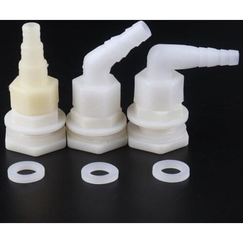 4Sets 1/2" ABS Water Tank Connectors Aquarium Fish Tank Outlet Joints Bucket Connector Adapter Drain Pipe Fittings