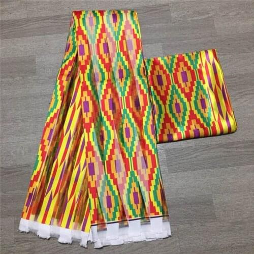 African silk wax fabric fabric high quality 2020 latest african ankara Fabric 4+2 yards/set .781616