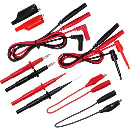 AideTek needle tipped tip test TL809 leads set for multimeter two alligator clips with removable insulator TLP20158