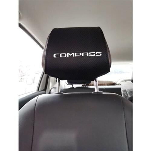 Car Headrest Covers For JEEP Compass Car Headrest Protector Case Interior Accessories Car-Styling