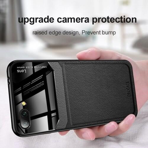 Case For Huawei Honor 10 Silicone Shockproof Bumper PU Leather Mirror Plexiglass Back Cover For Huawei Honor 10 Lite Phone Cases