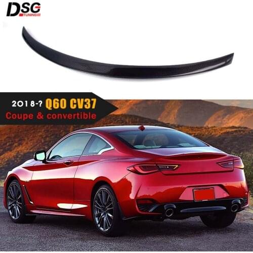 For Infiniti Q60 CV37 2018-Present 2-Door Coupe Convertible Rear Trunk Spoiler Wings Tails Carbon Fiber Car Accessories