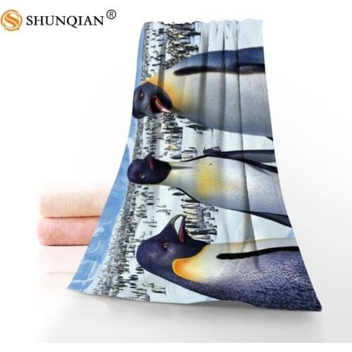 Hot Custom Penguins Towel Printed Cotton Face/Bath Towels Microfiber Fabric For Kids Men Women Shower Towels A7.24-1