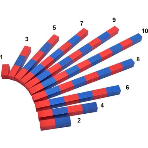 Red And Blue Number Bar Family Kindergarten Montessori Teaching Aids Addition And Subtraction Baby Training Educational Math Toy