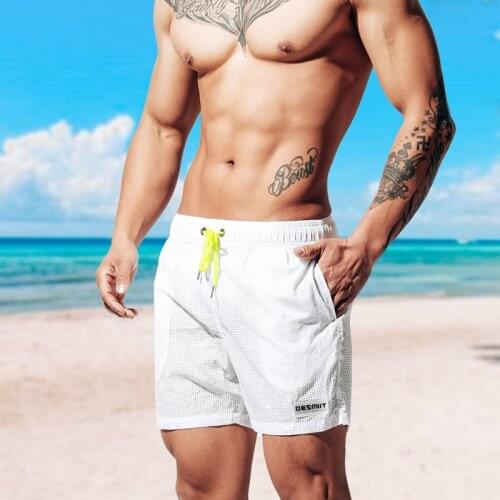 Summer New Mesh Swimming Shorts For Men Breathable Swimwear Swimsuit Bathing Wear Loose Boxer Brief Mens Beachpant Trunks Hombre