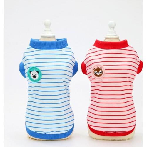 Summer Soft Dog Shirt Cartoon Printed Striped Puppy Clothes Cute Cat Vest for Small Medium Large Dogs Girl Boy Chihuahua Bulldog
