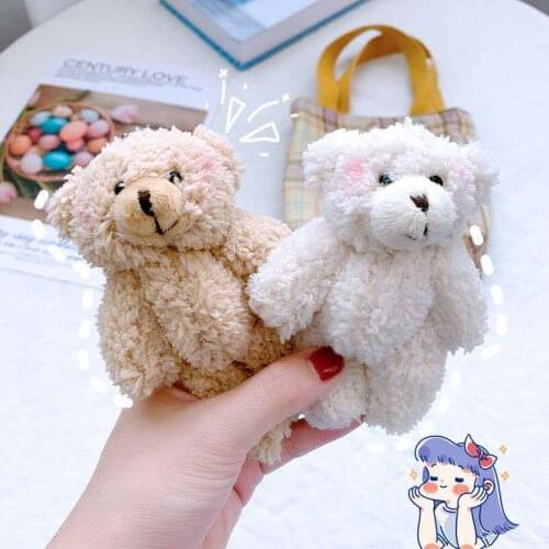 Kawaii Bear Plushie Toy Keychain Bag Small Pendant Cute Teddy Doll Accessories Soft Cute Doll Stuffed Animals Gift for Kids