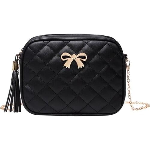 Fashion Plaid Womens Small Messenger Bag Simple Casual Camera Bag Single Shoulder Bag Chain Bag Tote Bag Bow Handbag Dropship