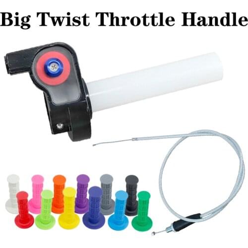 Motorcycle Grips With 1/4 Quick Turn Throttle Settle 1200MM Throttle Cable For PRO TAPER Handlebar Dirt Pit Bike Motocross Parts