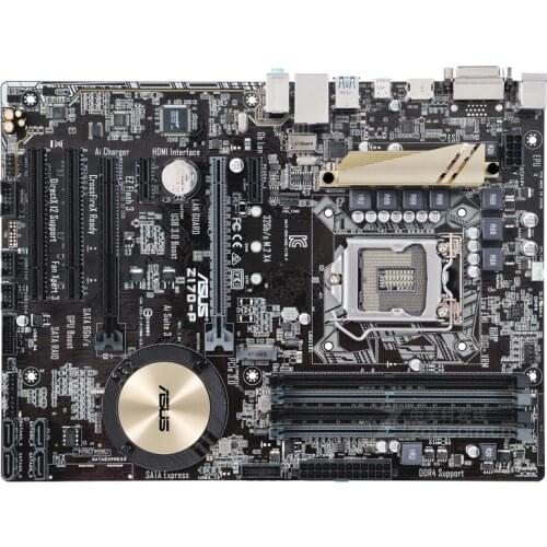 Original motherboard ASUS Z170-P LGA 1151 DDR4 64GB USB2.0 USB3.0 USB3.1 DVI HDMI Z170 Desktop motherboard free shipping