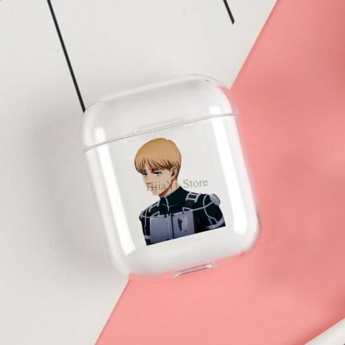 Armin Arlet Shingeki no Kyojin Clear Cases For Apple Airpods 1 2 Earphone Bluetooth Wireless Cover For Airpods 2 1 Coque