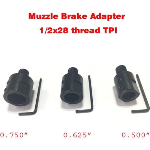 1/2-28 1/2"x28 Barrel End Threaded Adapter for 1/2" 5/8" 3/4" diameter non-threaded barrels Muzzle Barrel Adapter Compensator
