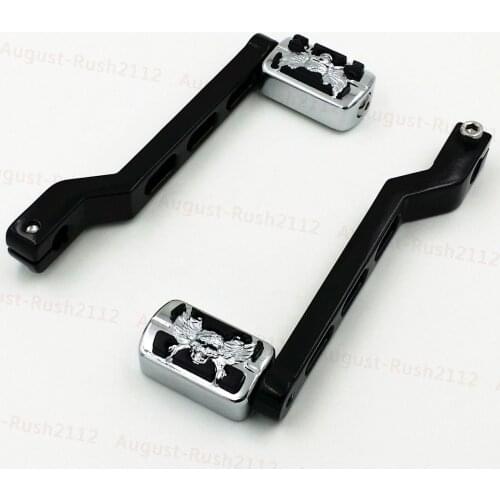 Black Heel Toe Gear Shift Lever Skull Wing Peg For Harley Electra FLST Touring