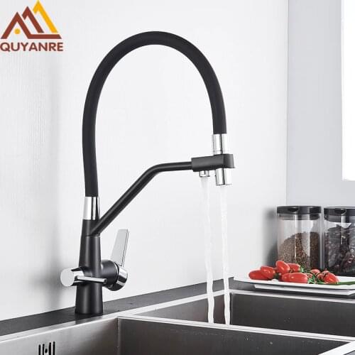 Quyanre Filtered Kitchen Faucets Purification Kitchen Tap 360 Rotate Water Filter Tap For Kitchen Three Ways Kitchen Faucets Tap
