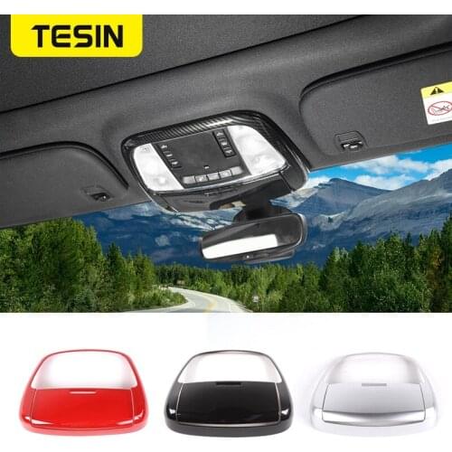 TESIN Interior Mouldings For Jeep Grand Cherokee 2011+ Car Interior Front Reading Light Trim Stickers For Jeep Grand Cherokee