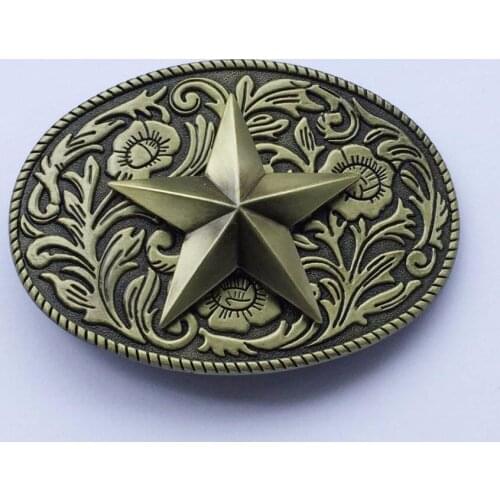 Oval Vintage Floral Flower With Star Belt Buckle For 4cm Widet Belt Women accessories