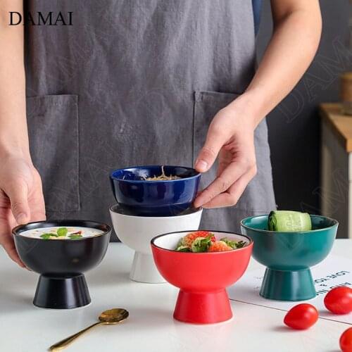 Japanese Tall Feet Ceramic Bowls Creative Golden Stroke Snack Dishes Hotel Dish Bowls Restaurant Tableware Household Kitchenware