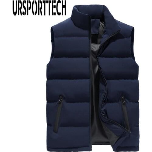 URSPORTTECH Brand Vest Men New Stylish 2019 Warm Sleeveless Jacket Men Winter Waistcoat Mens Vest Casual Coat Men Plus Size 6XL