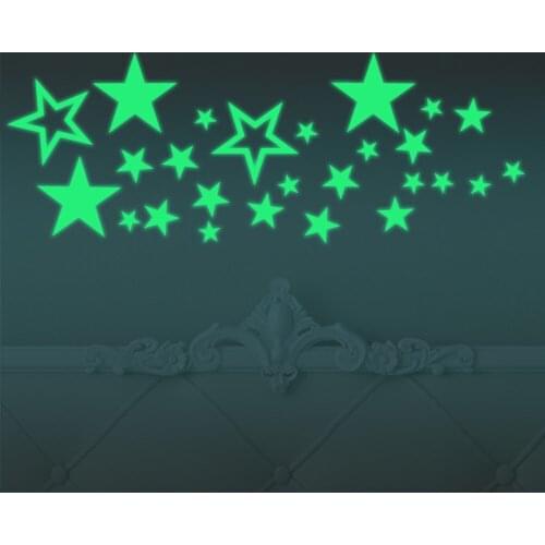Stars Glowing Wall Stickers Luminous Fluorescent 3D Stars Room Decal Glow In The Dark Stars For Kids Room DIY Wall Mural Sticker