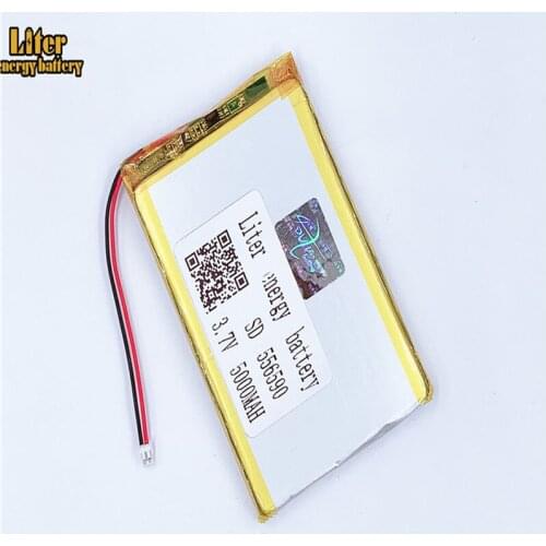 1.5MM 2pin connector 556590 5000mAh lipo lithium polymer rechargeable battery e-books GPS PDA Car recorder