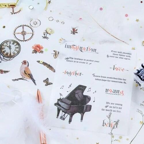 1pcs/lot DIY Retro Cartoon Stickers Scrapbooking Vintage European Style Sticky Paper Craft Home Decoration Supplies