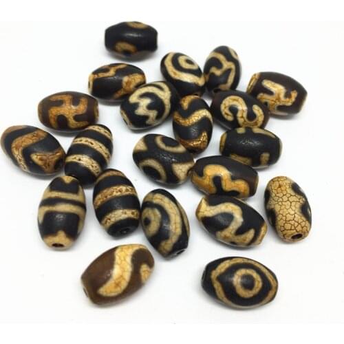 10pcs/lots Natural Stone Accessories Beads Tibetan Dzi Beads 8mm*12mm for making diy Jewelry Free Shipping