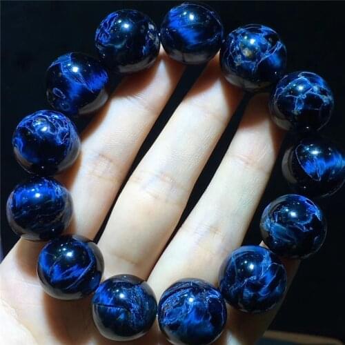 18mm Genuine Natural Pietersite Gemstone Bracelets For Women Men Anniversary Stretch Crystal Round Beads Bracelet Jewelry Gift