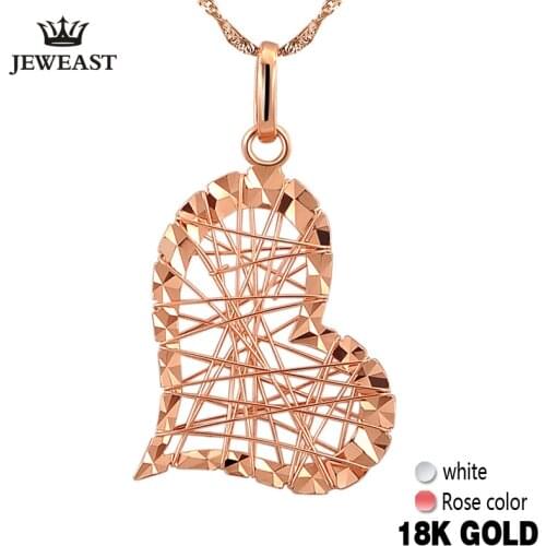 18k Pure Gold Pendants Heart Shape Charm Au750 Rose Fine Jewelry Fashion Classic Women Girl Gift Hot Selling Simple 2020 New