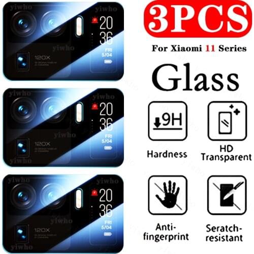 3PCS Tempered Glass on For Xiaomi Mi 11 Ultra Screen Protector Glass Mi 11 Lite 5G Camera Mi 11i 11 Pro 11x Protective Glass