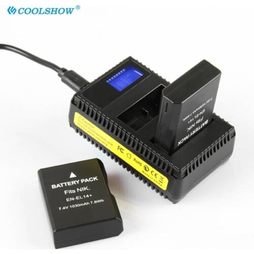 EN EL14 Battery for Nikon D5100 D5200 D5500 D5600 D5300 P7200 P7700 P7100 D3100 D3200 D3300 EN-EL14 EN-EL14+ Batteries 1030mAh