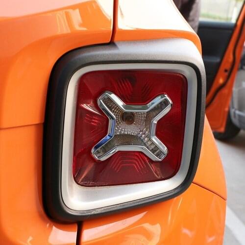 Accessories for Jeep Renegade 2015 2016 2017 2018 2019 Chrome Rear Bumper Tail Light Lamp Back Brake Lights Cover Trim Frame