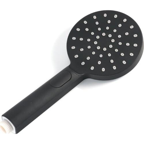 Black Hand Held Shower Head Wall Mounted Shower Bathroom Household Round ABS Shower Head 3 Function