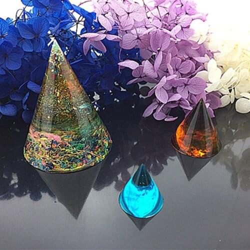 DIY Pyramid Cone Shape Silicone Mold Clear Epoxy Resin Casting Mould Home Handmade Jewelry Pendant Craft Ornaments Making Molds