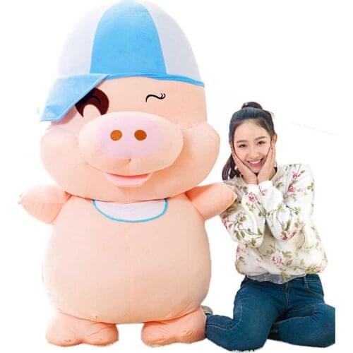 Fancytrade 59'' / 150cm Cute Giant Stuffed Mcdull Pig Plush Toy Birthday Gift 2 Models Accept Dropshpping FT50003