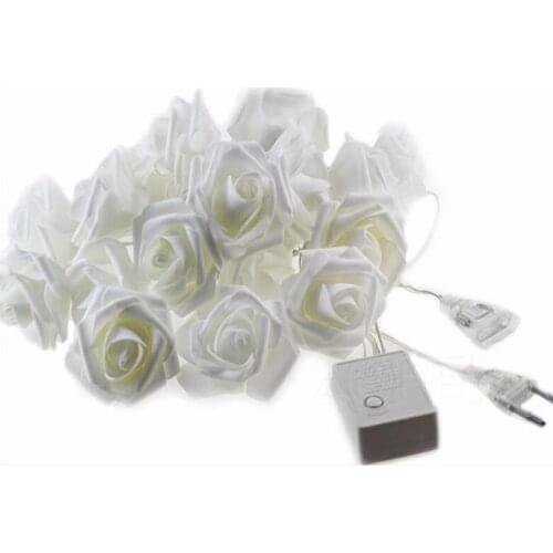 20 LED 5M Big Rose String AC110/220V New Year Christmas Garlands Lights Decoration Mothers day Party Wedding Lights