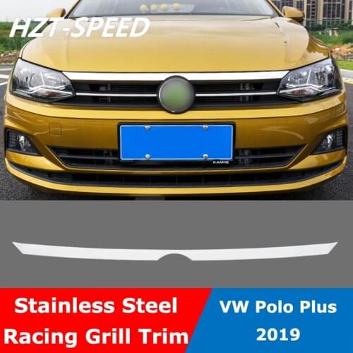 Polo Stainless Steel Racing Grill Trunk Door Trim Strip For VW Polo Plus 2019