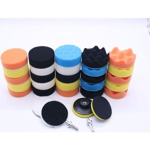 31pcs 3 Inch New Beauty Imported Car Polishing Pad Kit Buffing Pads Care Polisher Waxing Polishing Set Waxing Sponge Wool Pad