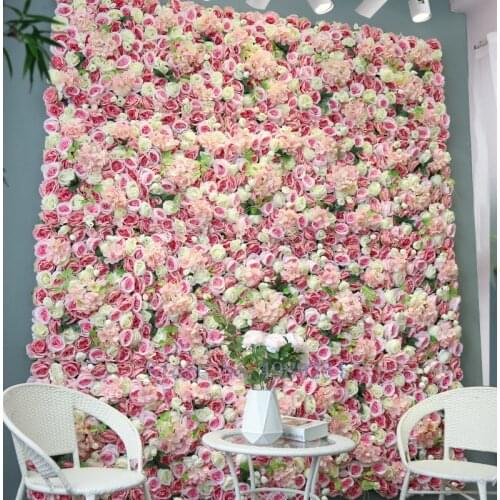 Artificial Flower Flower Wall Three-dimensional Background Wall Wedding Decoration Rose Silk Cloth Modern Home Decoration Part