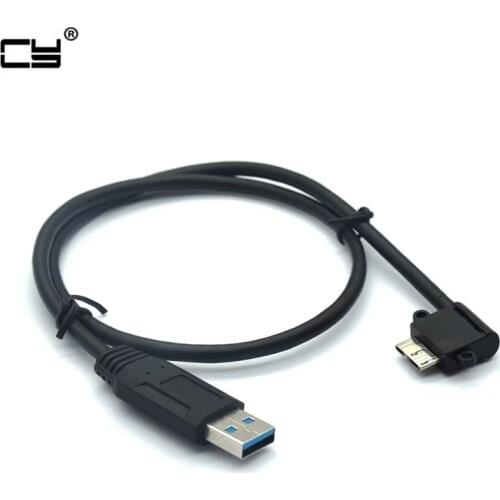 90 Degree Right Angled Micro B to USB 3.0 Type A Male to Micro B Male cable 50cm cord