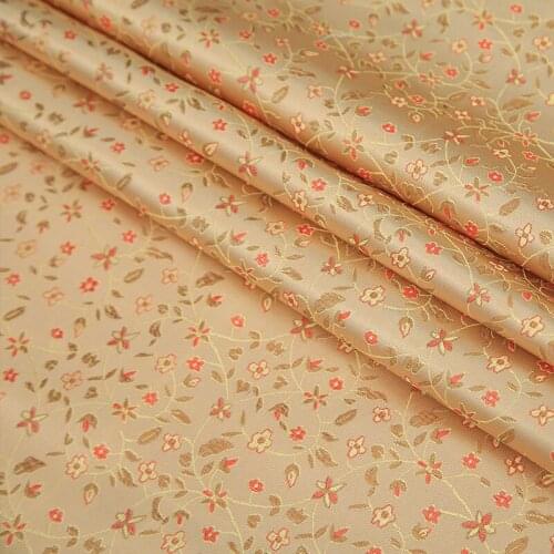 Classical Chinese Metallic gold color Jacquard Brocade Fabric jacquard yarn dyed fabric for Coat Dress Skirt by meter