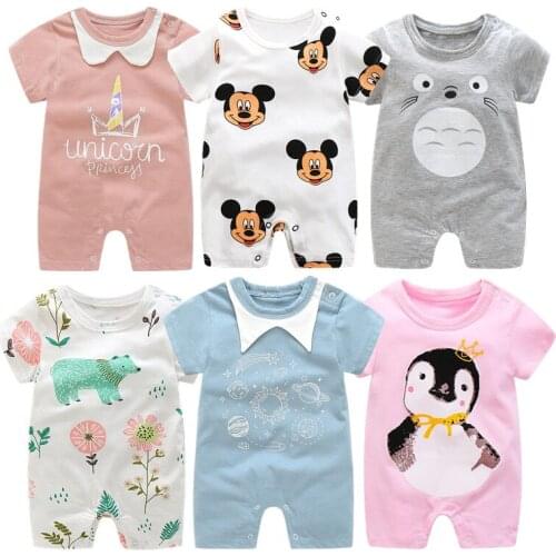 Cartoon Anime Short Newborn Baby Clothes Pure Cotton Summer Rompers Kids Baby Girl Jumpsuit Toddler Costume for Boys Romper