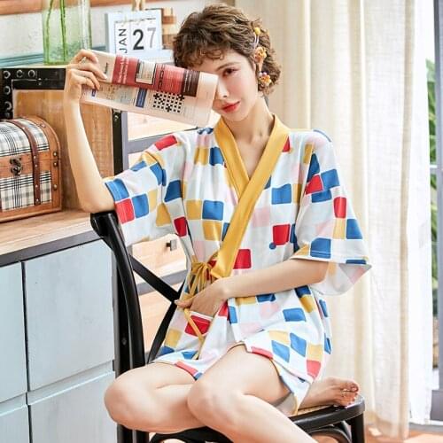 Summer Cotton Thin Short Sleeve Short Pants Loose Princess Wind Homewear Set