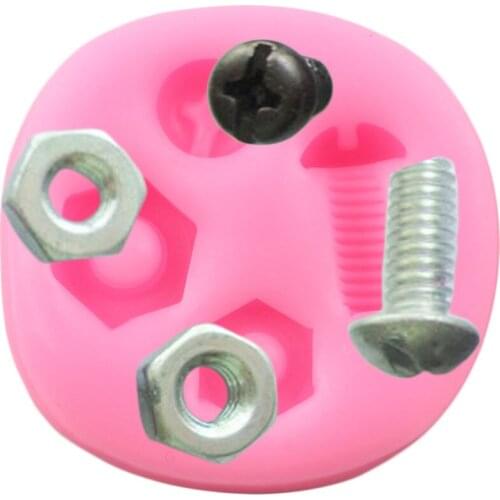 Steampunk Hardware Screw Nut Silicone Mold Cupcake Topper Fondant Molds Cake Decorating Tools Candy Chocolate Gumpaste Moulds