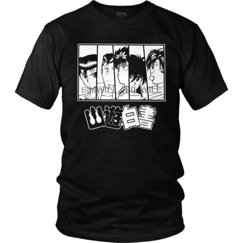Fashion Yu Yu Hakusho T Shirt Men Short Sleeve 100% Cotton T-shirts Anime Manga Yusuke Urameshi Kurama Hiei Tee Fashion Tshirt