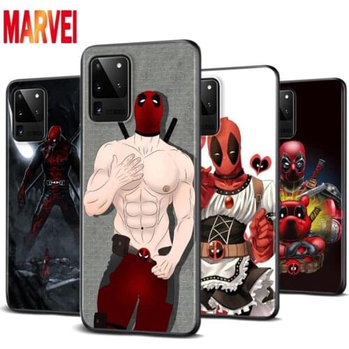 Deadpool Marvel Fashion Shockproof Soft Cover for Samsung Galaxy S21 S20 FE Ultra Lite S10 5G S10E S9 S8 Plus Black Phone Case