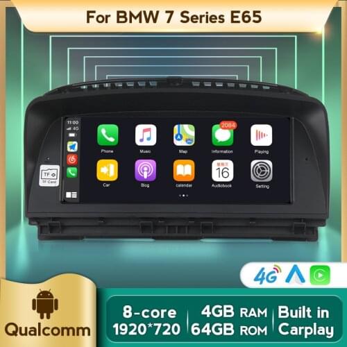 Android 10 Qualcomm 8 Core Touch Screen Multimedia Player Display Navigation BT GPS For BMW 7er E65 E66 2008-2012 Carplay Auto