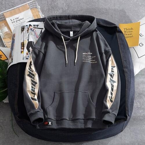 The New Pullover Round Neck Hooded Sweater Mens Tide Brand Long-Sleeved Mens Korean Style Top Clothes Bottoming Shirt