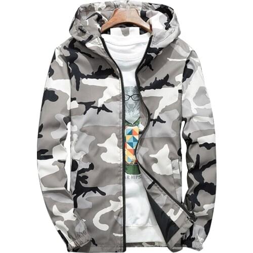 2021 Spring New Student Couple Hooded Windbreaker Men and Women Wild Cardigan Long-sleeved Coat Camouflage Windbreaker Jacket